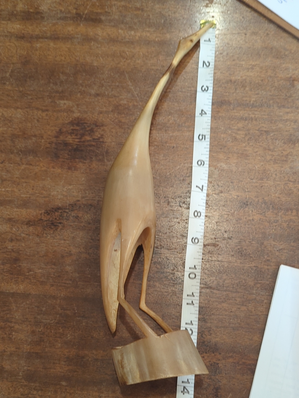 Vintage Carved Horn Crane or Egret Figurine - Picture 7 of 7